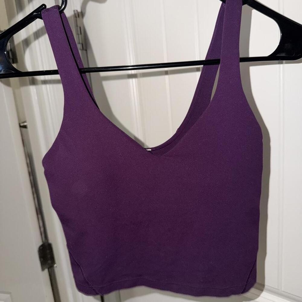 Women’s Deep Purple V-Neck Yoga Crop Tank